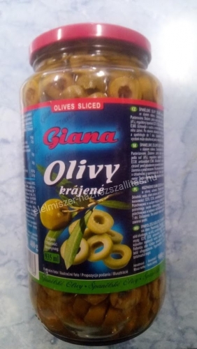 Giana 900g/400g zöld olívabogyó szeletelt