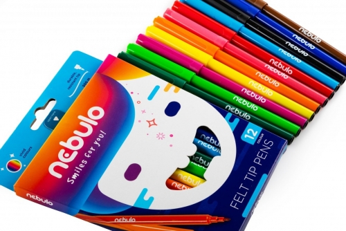 Nebuló színes filctoll készlet vízbázisu 12 szines