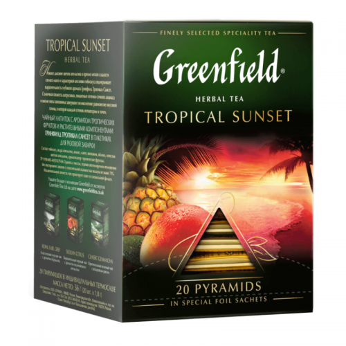 Greenfield herbal piramis 20x1,8g tropical sunset narancs-mangó tea