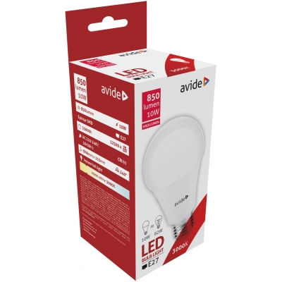 Avide LED Globe A60 10W E27 240° WW 3000K